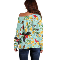 Aloha Hawaii Off Shoulder Sweater I'iwi on Mamane Pastel Turquoise LT7 - Polynesian Pride