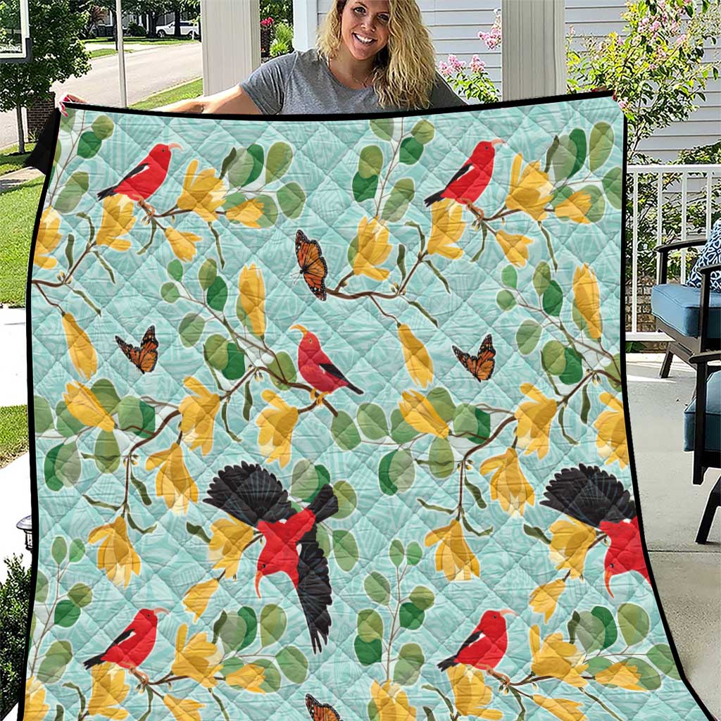Aloha Hawaii Quilt I'iwi on Mamane Pastel Turquoise LT7 Turquoise - Polynesian Pride