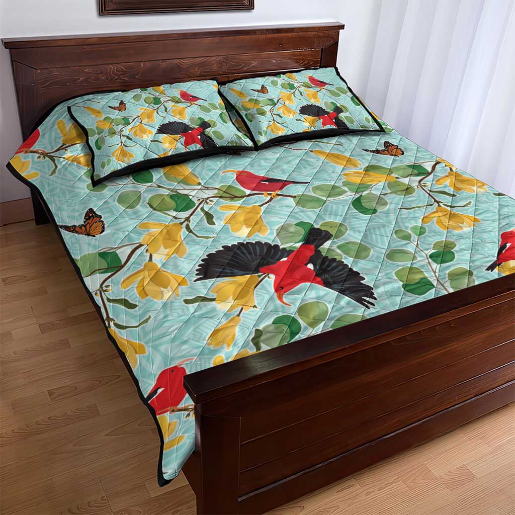 Aloha Hawaii Quilt Bed Set I'iwi on Mamane Pastel Turquoise LT7 - Polynesian Pride