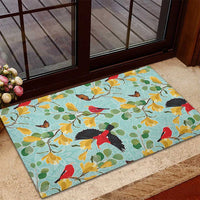 Aloha Hawaii Rubber Doormat I'iwi on Mamane Pastel Turquoise LT7 - Polynesian Pride