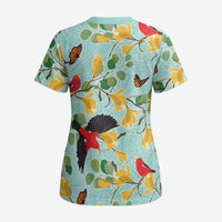 Aloha Hawaii Scrub Top I'iwi on Mamane Pastel Turquoise LT7 - Polynesian Pride