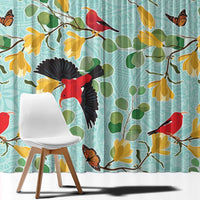 Aloha Hawaii Window Curtain I'iwi on Mamane Pastel Turquoise LT7 - Polynesian Pride