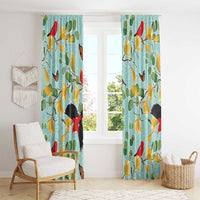 Aloha Hawaii Window Curtain I'iwi on Mamane Pastel Turquoise LT7 - Polynesian Pride