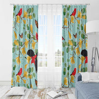 Aloha Hawaii Window Curtain I'iwi on Mamane Pastel Turquoise LT7 - Polynesian Pride
