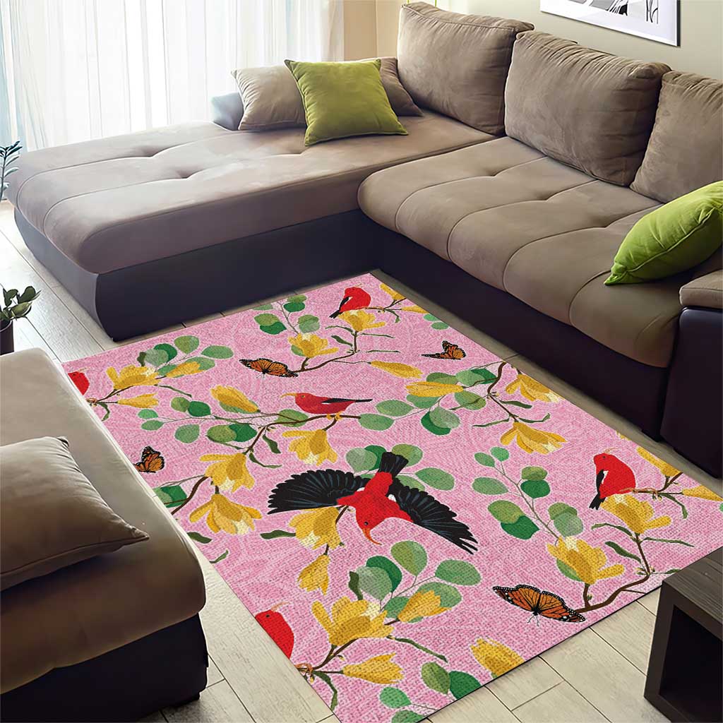 Aloha Hawaii Area Rug I'iwi on Mamane Pastel Pink LT7 - Polynesian Pride