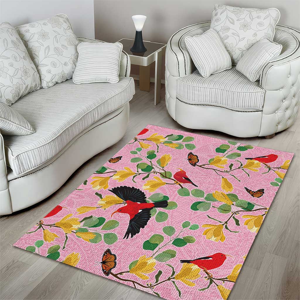 Aloha Hawaii Area Rug I'iwi on Mamane Pastel Pink LT7 - Polynesian Pride