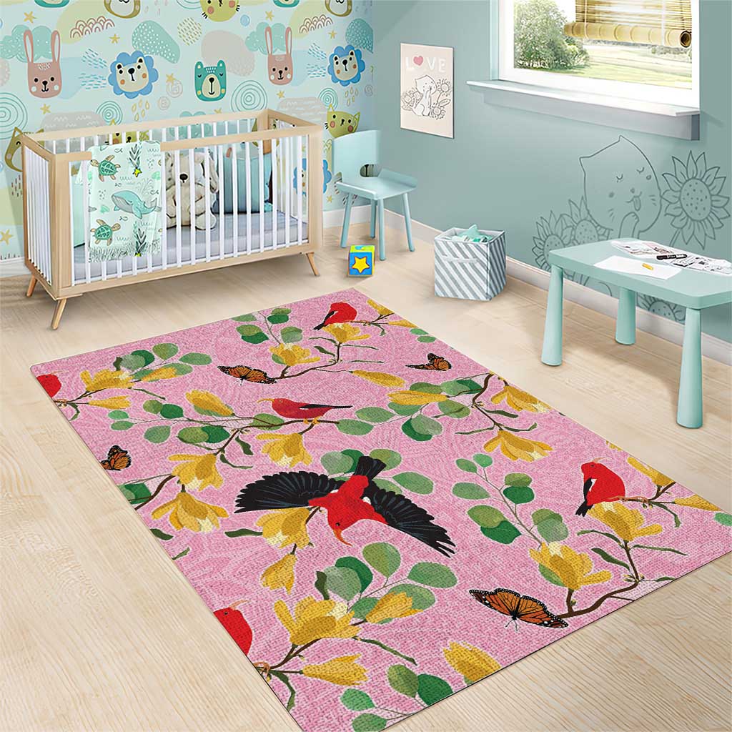 Aloha Hawaii Area Rug I'iwi on Mamane Pastel Pink LT7 - Polynesian Pride