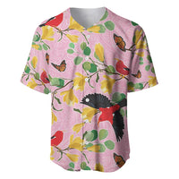 Aloha Hawaii Baseball Jersey I'iwi on Mamane Pastel Pink LT7 Pink - Polynesian Pride