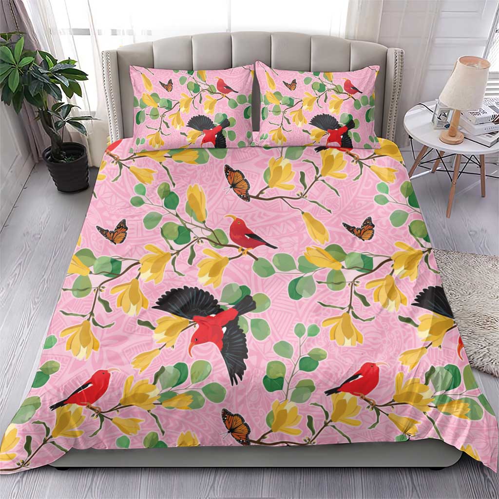 Aloha Hawaii Bedding Set I'iwi on Mamane Pastel Pink LT7 - Polynesian Pride