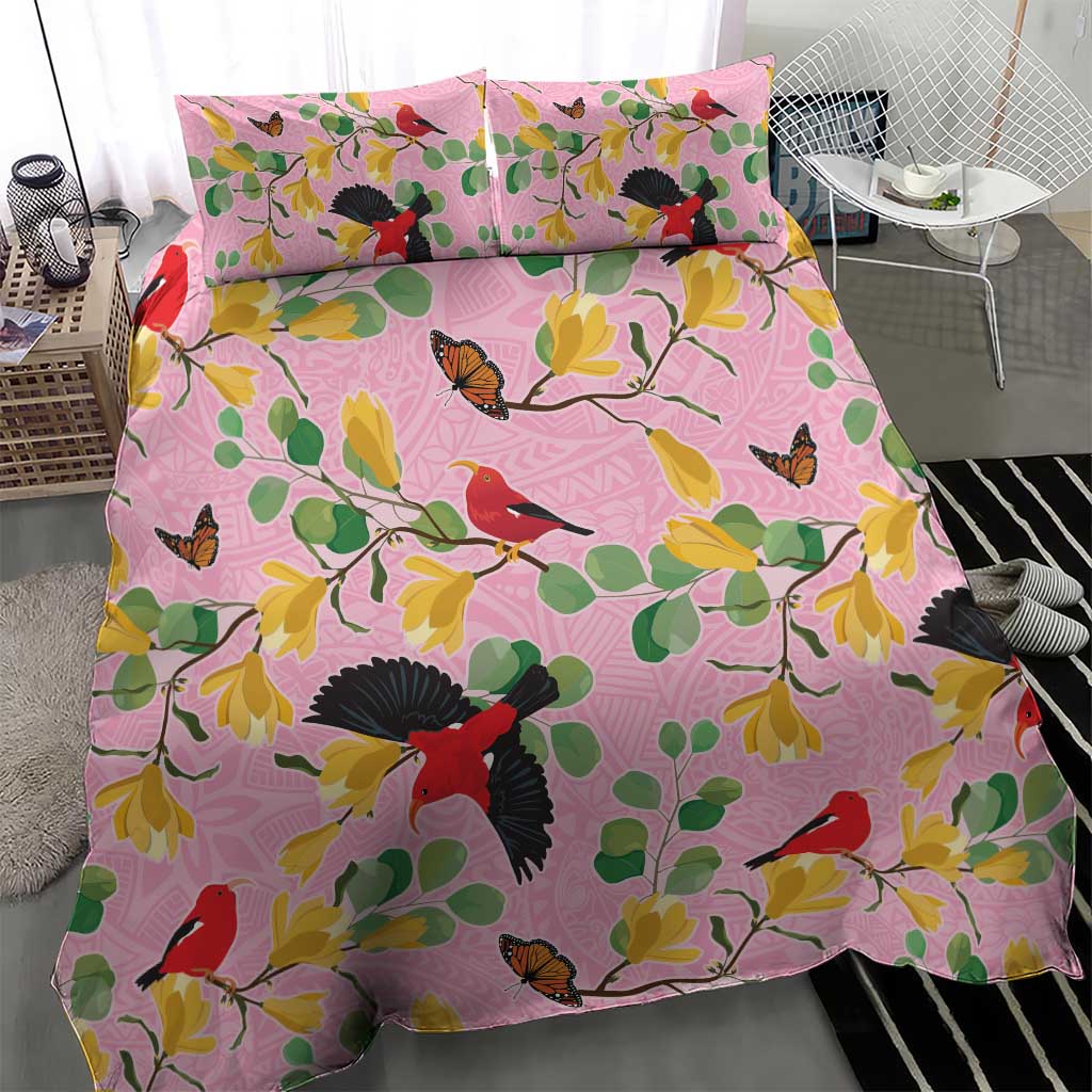 Aloha Hawaii Bedding Set I'iwi on Mamane Pastel Pink LT7 - Polynesian Pride