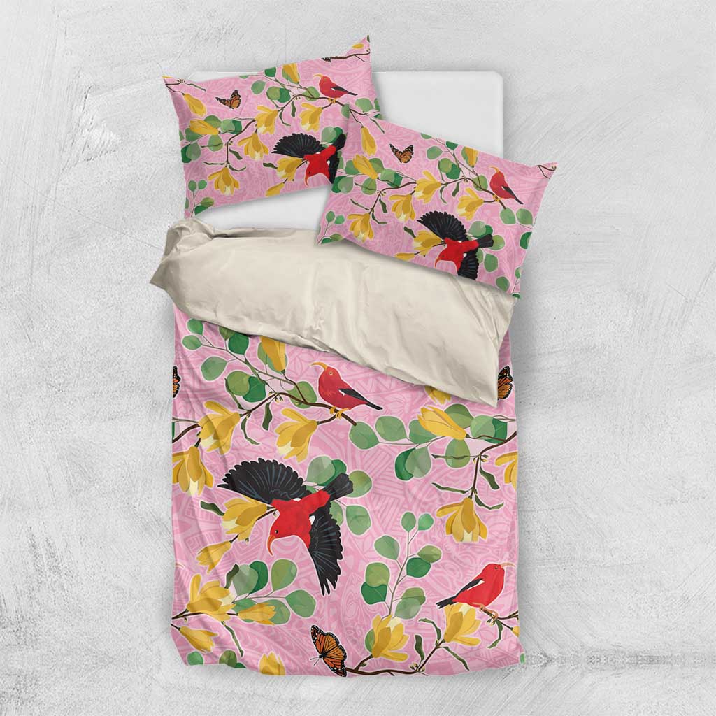 Aloha Hawaii Bedding Set I'iwi on Mamane Pastel Pink LT7 US Twin 172cm x 218cm Pink - Polynesian Pride
