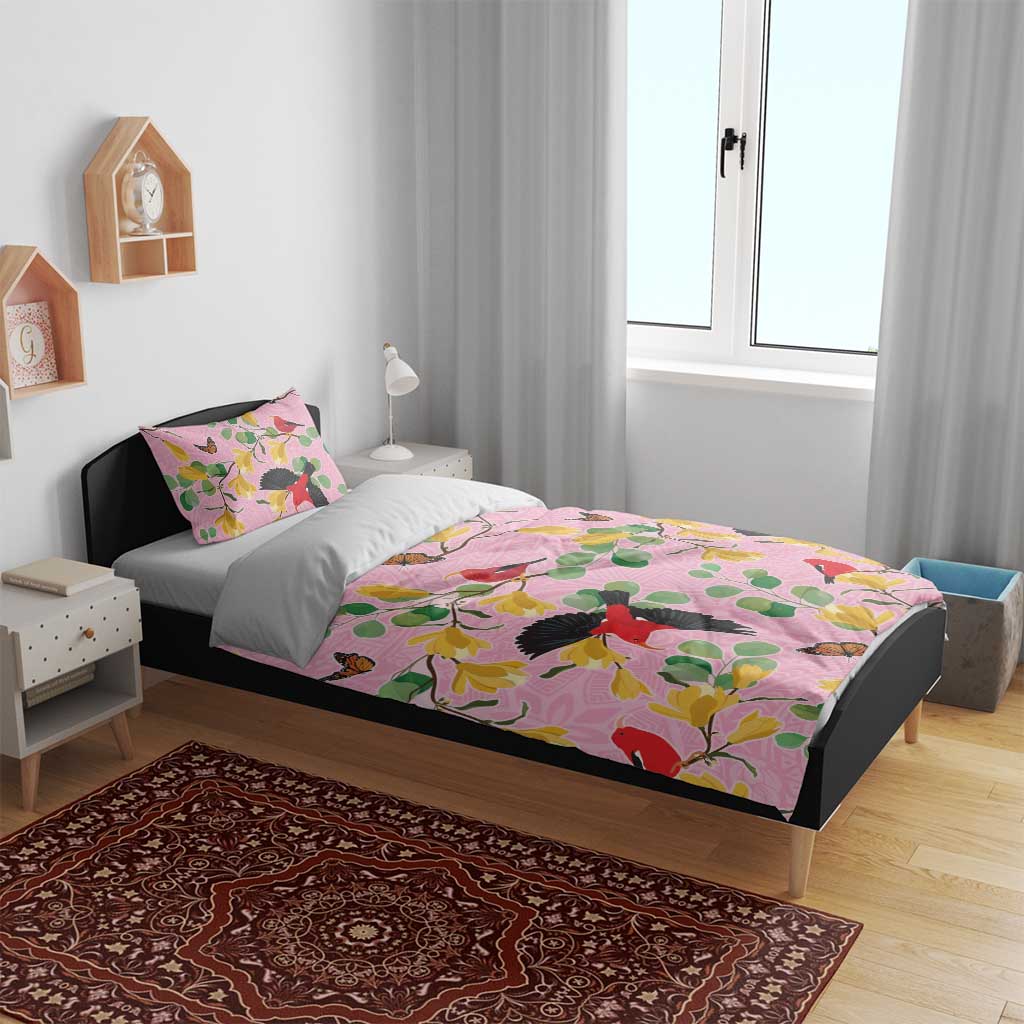 Aloha Hawaii Bedding Set I'iwi on Mamane Pastel Pink LT7 - Polynesian Pride