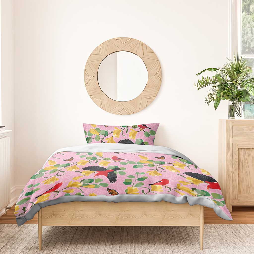 Aloha Hawaii Bedding Set I'iwi on Mamane Pastel Pink LT7 - Polynesian Pride