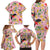 Aloha Hawaii Family Matching Long Sleeve Bodycon Dress and Hawaiian Shirt I'iwi on Mamane Pastel Pink