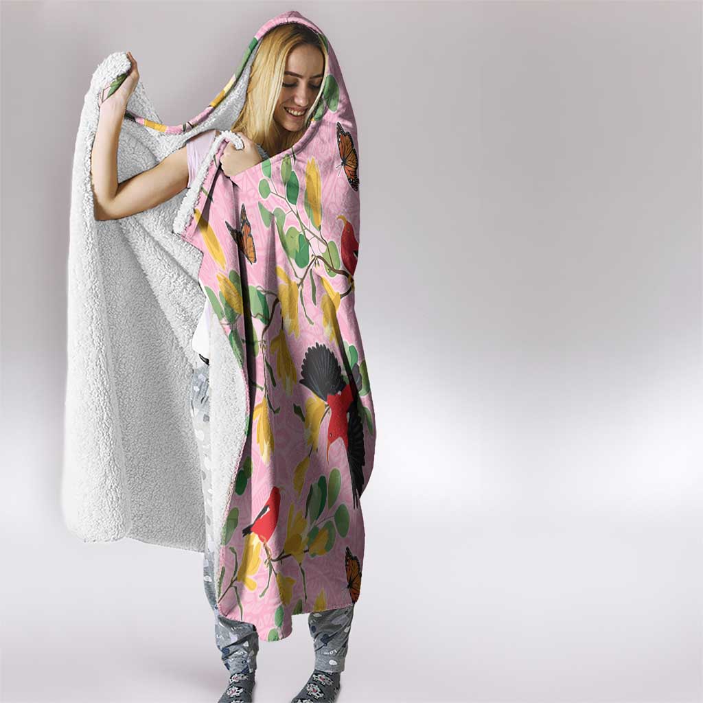 Aloha Hawaii Hooded Blanket I'iwi on Mamane Pastel Pink LT7 - Polynesian Pride