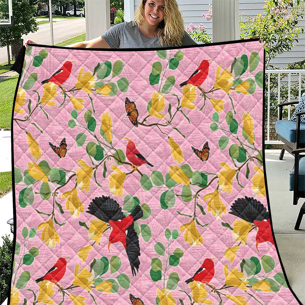Aloha Hawaii Quilt I'iwi on Mamane Pastel Pink LT7 Pink - Polynesian Pride