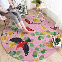 Aloha Hawaii Round Carpet I'iwi on Mamane Pastel Pink LT7 - Polynesian Pride