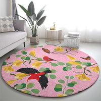 Aloha Hawaii Round Carpet I'iwi on Mamane Pastel Pink LT7 - Polynesian Pride