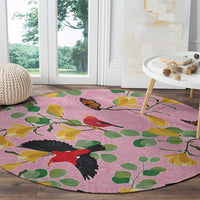 Aloha Hawaii Round Carpet I'iwi on Mamane Pastel Pink LT7 - Polynesian Pride
