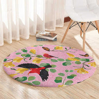 Aloha Hawaii Round Carpet I'iwi on Mamane Pastel Pink LT7 - Polynesian Pride