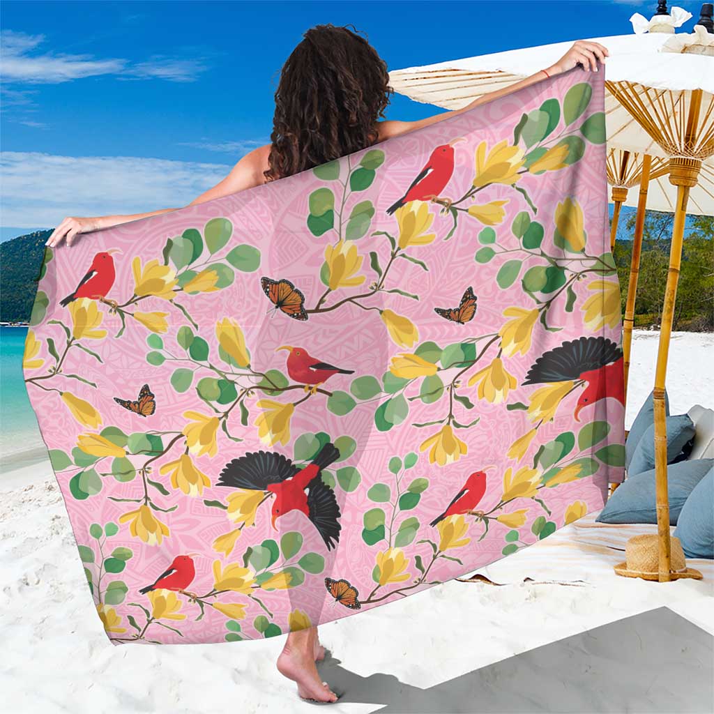 Aloha Hawaii Sarong I'iwi on Mamane Pastel Pink LT7 One Size 44 x 66 inches Pink - Polynesian Pride