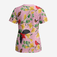 Aloha Hawaii Scrub Top I'iwi on Mamane Pastel Pink LT7 - Polynesian Pride
