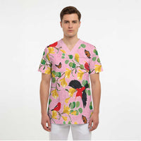 Aloha Hawaii Scrub Top I'iwi on Mamane Pastel Pink LT7 - Polynesian Pride