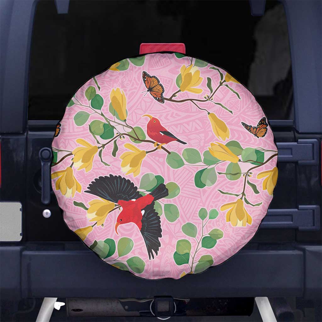Aloha Hawaii Spare Tire Cover I'iwi on Mamane Pastel Pink LT7 - Polynesian Pride