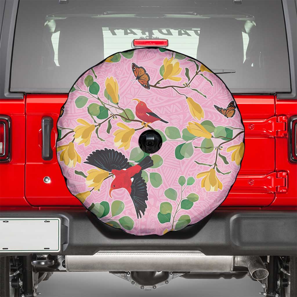 Aloha Hawaii Spare Tire Cover I'iwi on Mamane Pastel Pink LT7 - Polynesian Pride