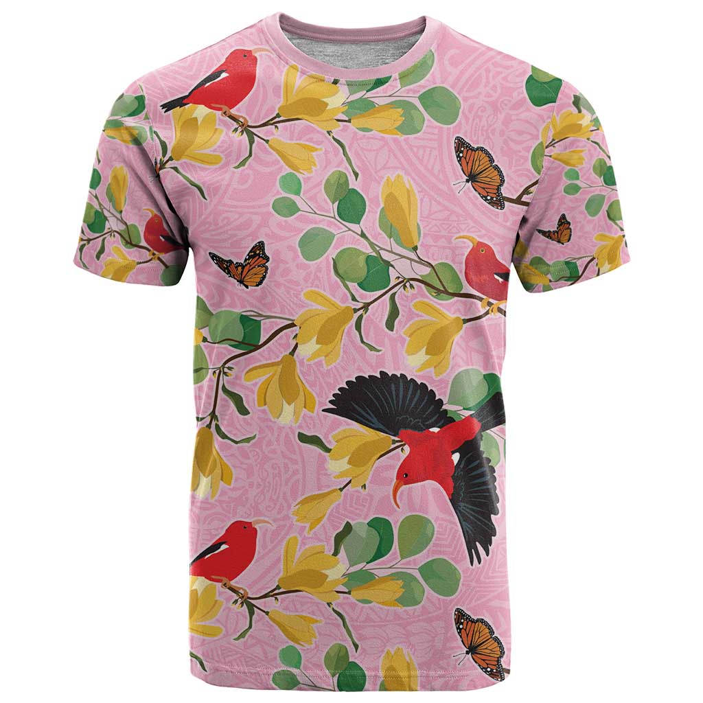 Aloha Hawaii T Shirt I'iwi on Mamane Pastel Pink LT7 Pink - Polynesian Pride