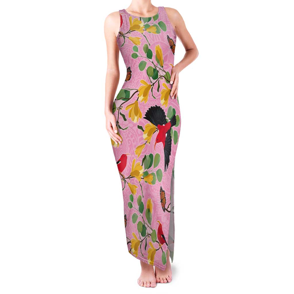 Aloha Hawaii Tank Maxi Dress I'iwi on Mamane Pastel Pink LT7 Women Pink - Polynesian Pride