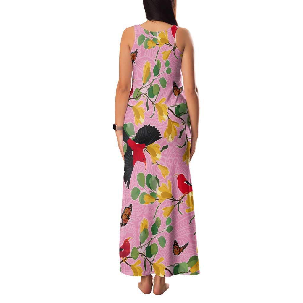 Aloha Hawaii Tank Maxi Dress I'iwi on Mamane Pastel Pink LT7 - Polynesian Pride