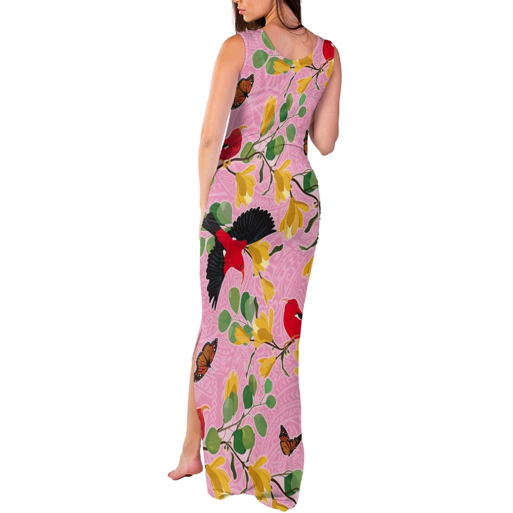 Aloha Hawaii Tank Maxi Dress I'iwi on Mamane Pastel Pink LT7 - Polynesian Pride