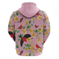 Aloha Hawaii Zip Hoodie I'iwi on Mamane Pastel Pink LT7 - Polynesian Pride