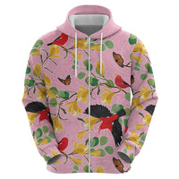 Aloha Hawaii Zip Hoodie I'iwi on Mamane Pastel Pink LT7 - Polynesian Pride