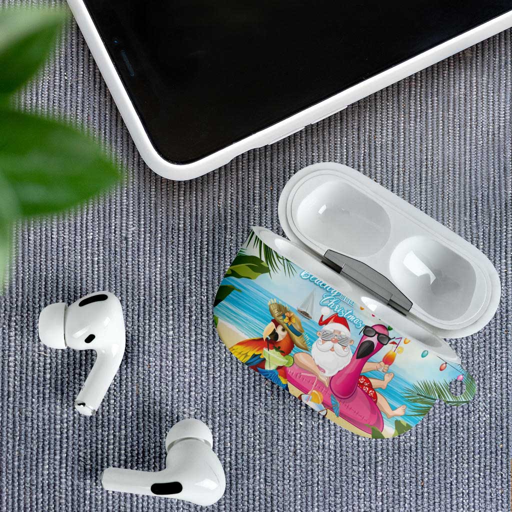 Have Yourself A Beachy Little Christmas AirPods Case with Santa Chilling LT7 - Polynesian Pride
