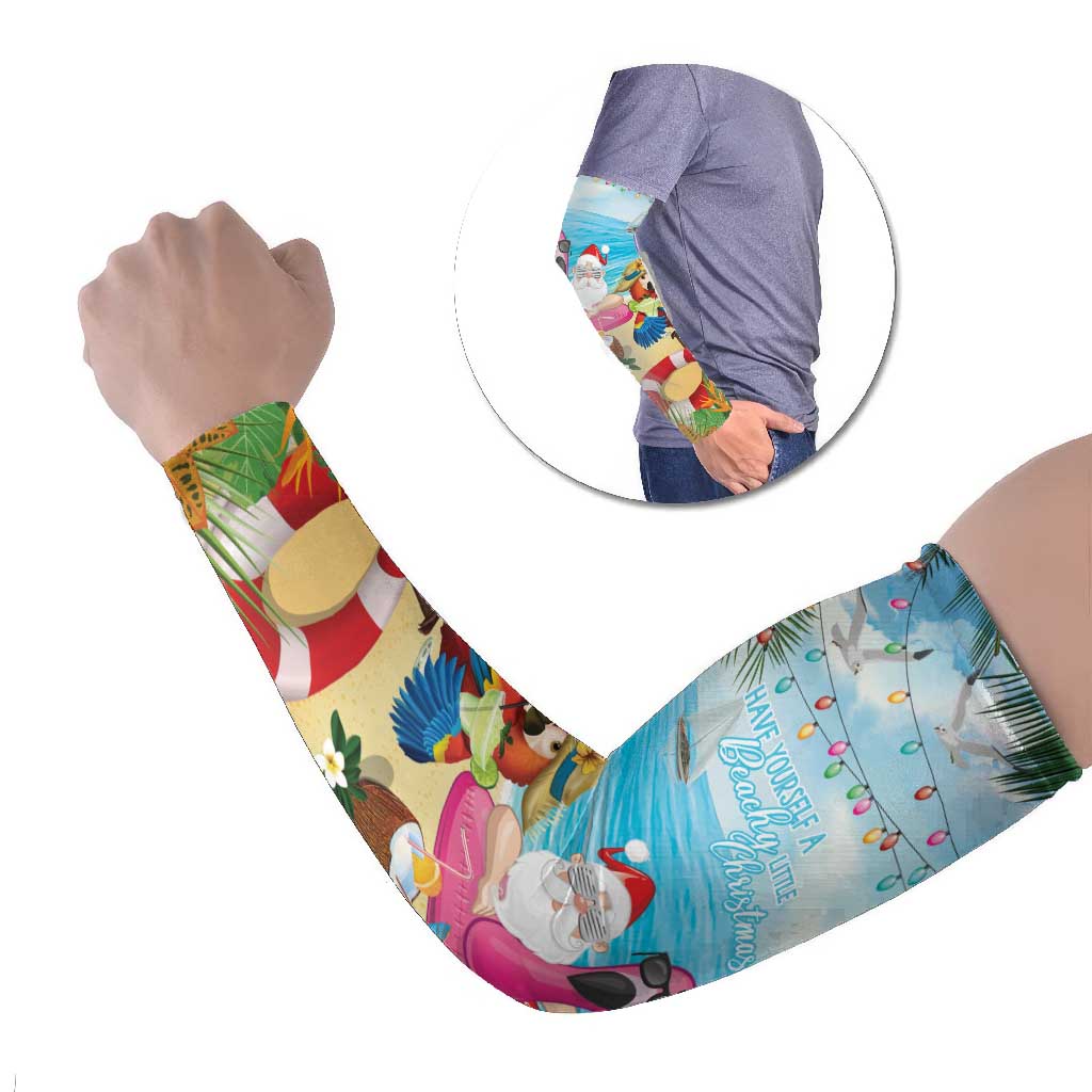 Have Yourself A Beachy Little Christmas Arm Sleeves with Santa Chilling LT7 Set of 2 Colorful - Polynesian Pride