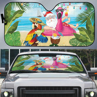 Have Yourself A Beachy Little Christmas Auto Sun Shade with Santa Chilling LT7 Colorful - Polynesian Pride