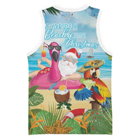 Have Yourself A Beachy Little Christmas Basketball Jersey with Santa Chilling LT7 - Polynesian Pride