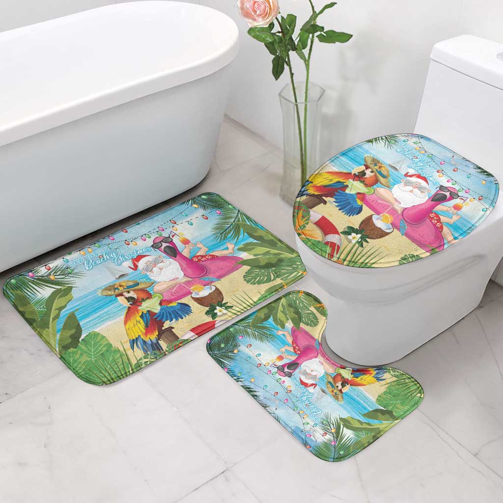 Have Yourself A Beachy Little Christmas Bathroom Set with Santa Chilling LT7 - Polynesian Pride