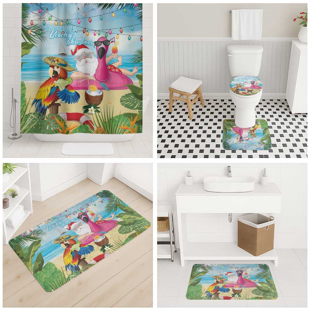 Have Yourself A Beachy Little Christmas Bathroom Set with Santa Chilling LT7 - Polynesian Pride