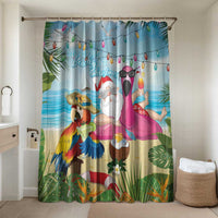 Have Yourself A Beachy Little Christmas Bathroom Set with Santa Chilling LT7 Shower Curtain Only Colorful - Polynesian Pride
