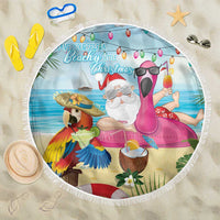 Have Yourself A Beachy Little Christmas Beach Blanket with Santa Chilling LT7 One Size 150cm Colorful - Polynesian Pride
