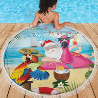 Have Yourself A Beachy Little Christmas Beach Blanket with Santa Chilling LT7 - Polynesian Pride