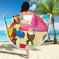 Have Yourself A Beachy Little Christmas Beach Blanket with Santa Chilling LT7 - Polynesian Pride
