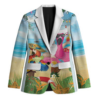 Have Yourself A Beachy Little Christmas Blazer with Santa Chilling LT7 Unisex Colorful - Polynesian Pride