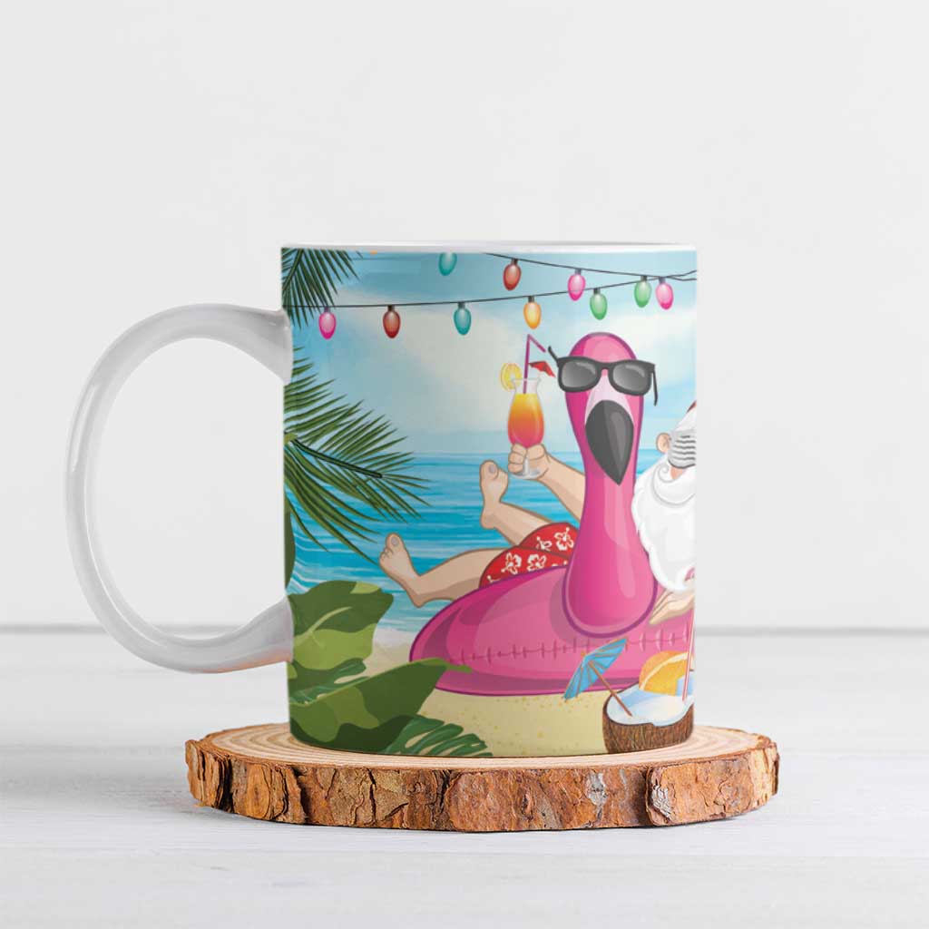 Have Yourself A Beachy Little Christmas Ceramic Mug with Santa Chilling LT7 Colorful - Polynesian Pride