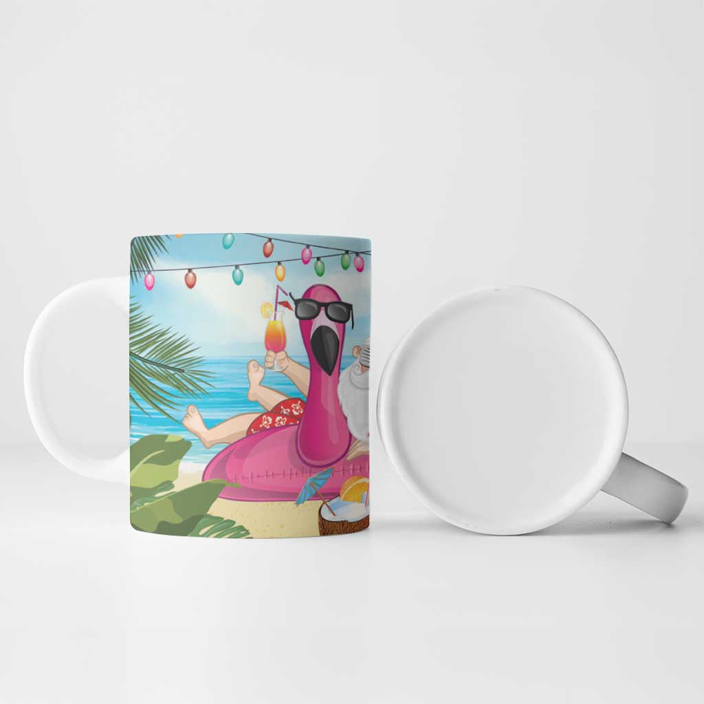 Have Yourself A Beachy Little Christmas Ceramic Mug with Santa Chilling LT7 - Polynesian Pride