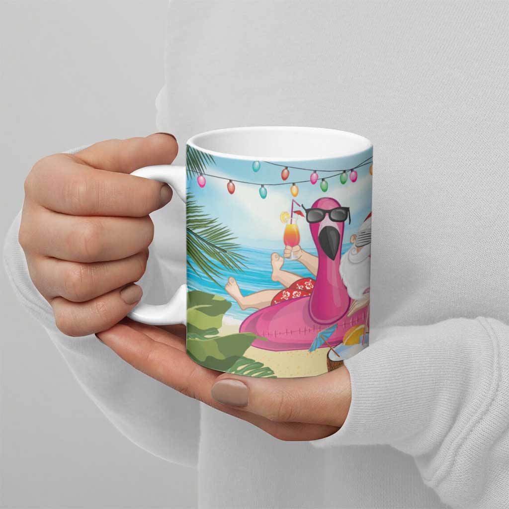 Have Yourself A Beachy Little Christmas Ceramic Mug with Santa Chilling LT7 - Polynesian Pride