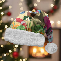 Have Yourself A Beachy Little Christmas Santa Hat with Santa Chilling LT7 With Fur Colorful - Polynesian Pride